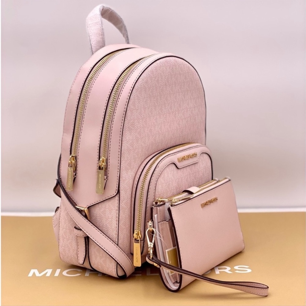 MICHAEL KORS JAYCEE MEDIUM BACKPACK And Wallet Set Pink - Picture 4 of 16